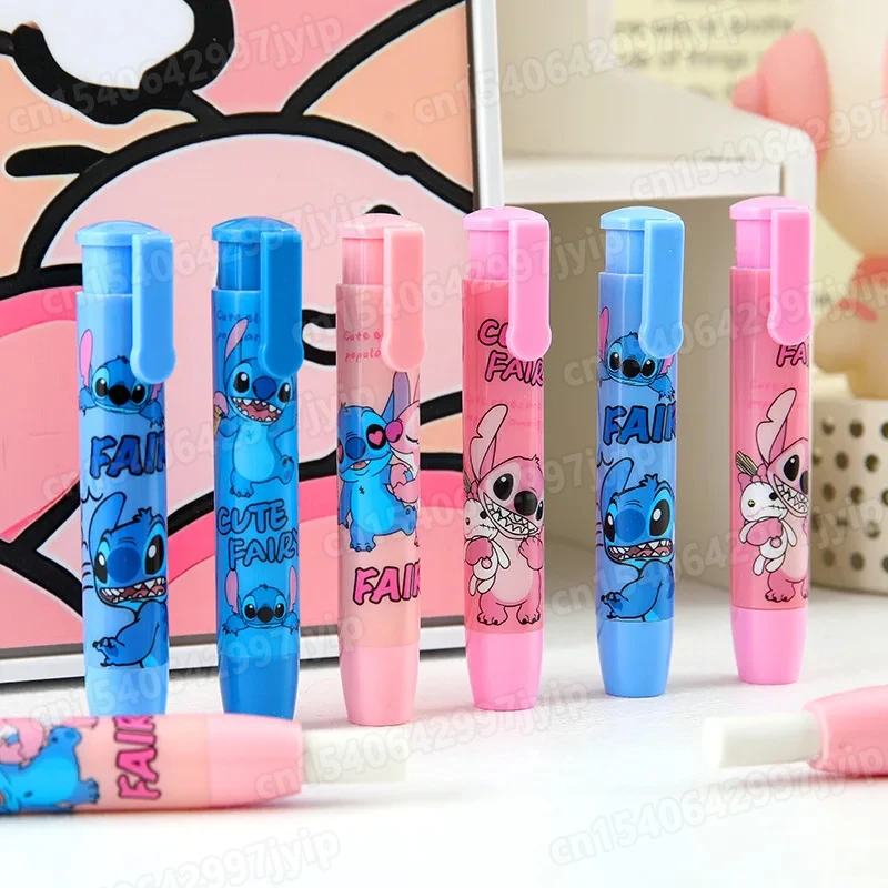 

4pcs Disney Stitch Press Eraser Kawaii Lilo and Stitch Writing Drawing Pencil Erasers Kids School Supplies Stationery