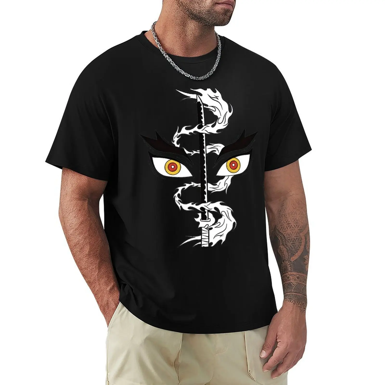 

Fire pillar set you heart a blaze T-Shirt man clothes graphics blue archive Clothing mens t shirts top quality
