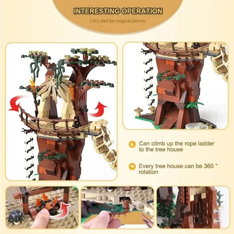 Ewoks importer Villages décennie ks Toy Set, Modèle de briques pour enfants, Kit 1990 pour enfants, Cadeaux d'anniversaire pour amis, 81049, 10236, 180016 pièces