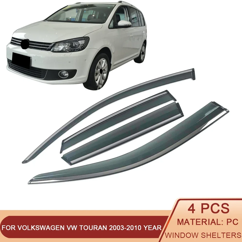 

For VOLKSWAGEN VW Touran 2003-2010 Car Window Sun Rain Shade Visor Shield Shelter Protector Cover Trim Frame Sticker Accessories