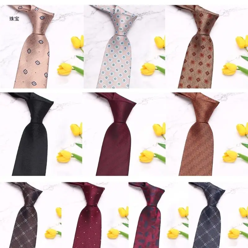 

X5QE Wrinkle Resistant Tie Casual Wear Necktie Office Wear Tie Daily Life Neckwear for Office Wear and Celebrations