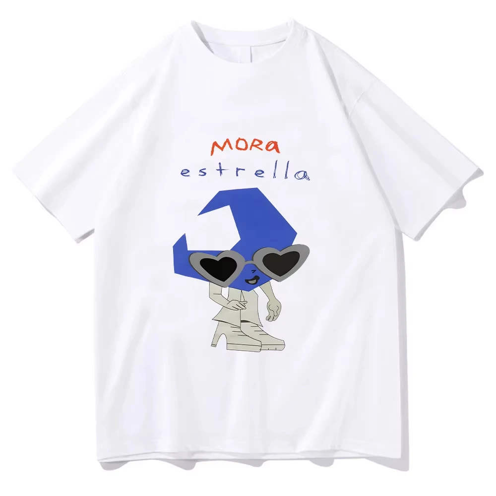 Camiseta con estampado gráfico de Mora Media Luna, ropa Mora Merch, camisetas informales de algodón Unisex para mujeres y hombres, camisetas cómodas de alta calidad