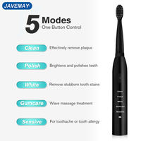 Ultrasonic Sonic Electric Toothbrush USB Charge Tooth Brushes Washable Whitening Soft Teeth Brush Head Adult Timer JAVEMAY J110