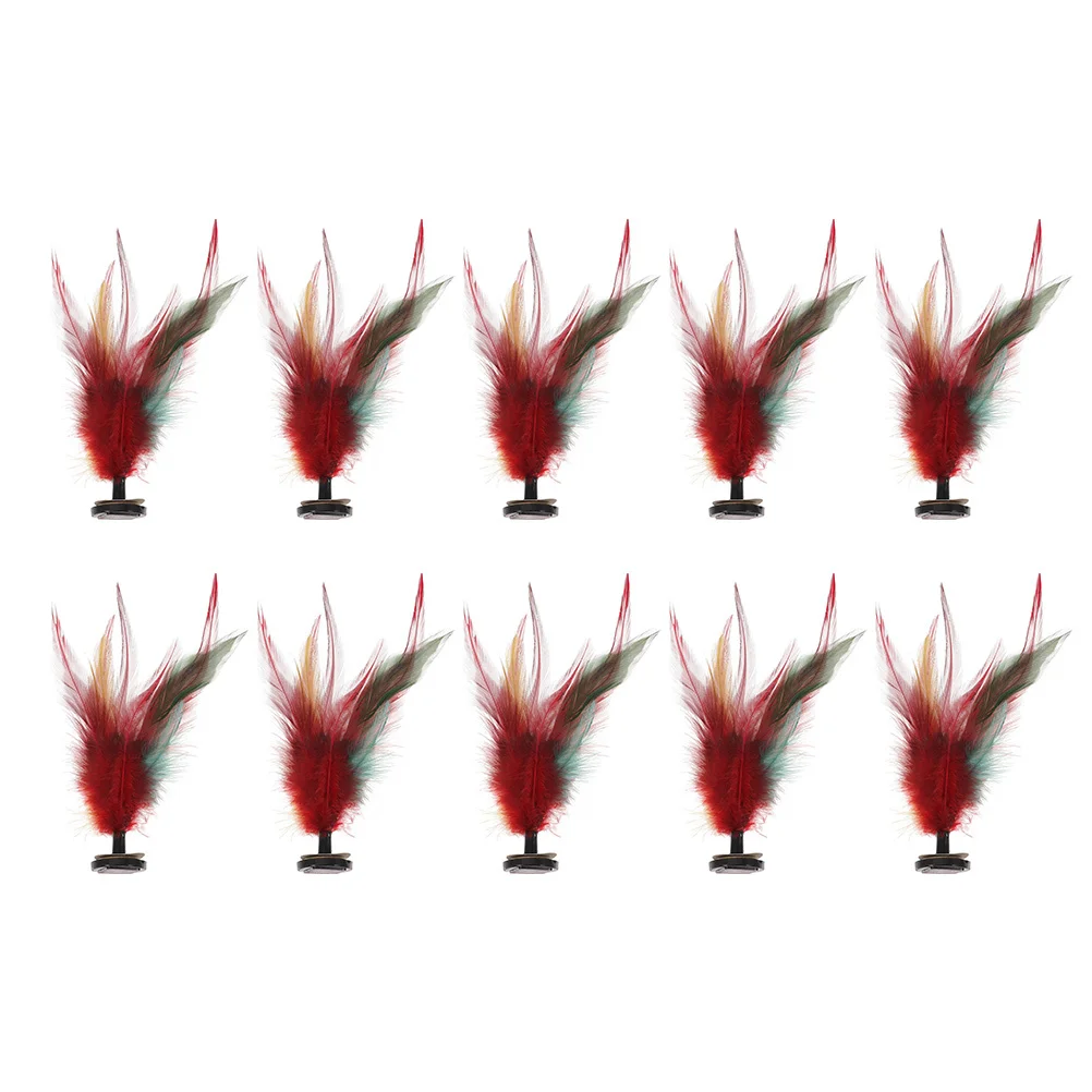 10Pcs Chinese Jianzi Traditional Kick Shuttlecock Colorful Chicken Plume Foot Sports Kick Shuttlecock Chinese Traditional Jianzi
