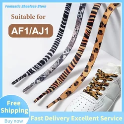 NEW Newest Classic Leopard Print Shoelaces Animal Patten Sneakers Canvas Shoe Lace Flat Leopard Zebra Tiger Snake Shoelaces