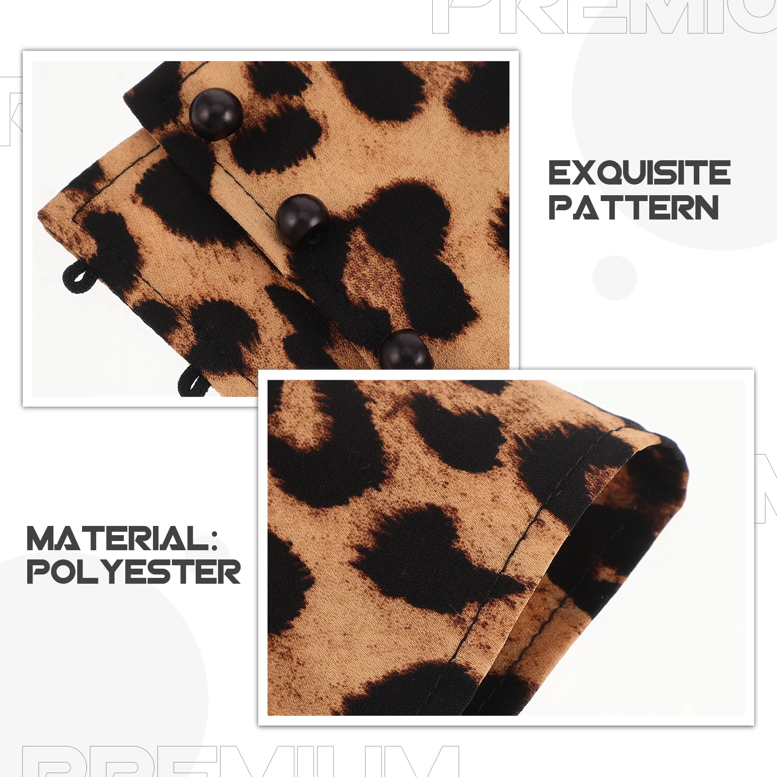 1 زوج ليوبارد طباعة الأكمام وهمية انفصال المعصم مدفئات للذراع للنساء حفل زفاف الملابس والاكسسوارات