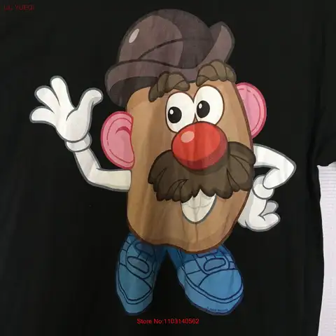 T-shirt Büyük Unisex Siyah Bay Patates Kafası Pamuk Sandık 43"Unisex