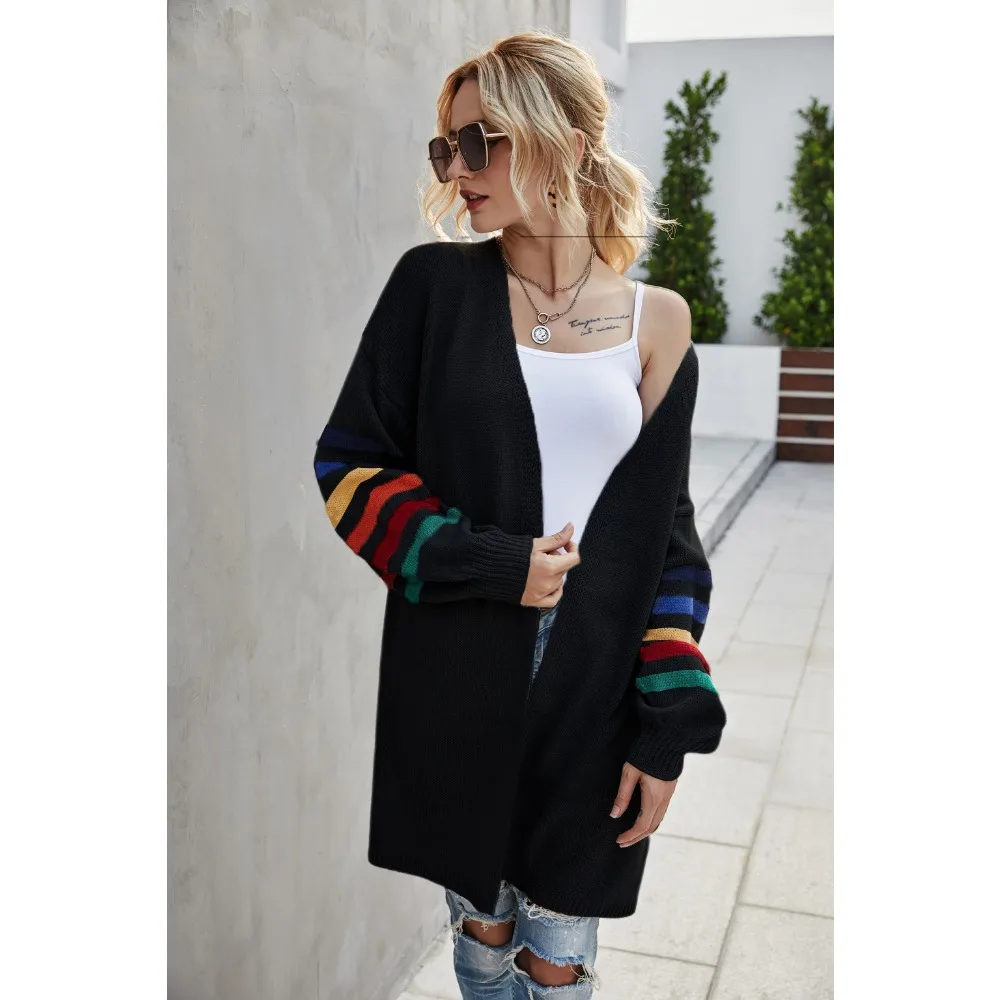 

Женский лоскутный повседневный вязаный свитер большого размера, вязаный кардиган, кавайный свитер, весенне-осеннее пальто, винтажная одежда, новинка