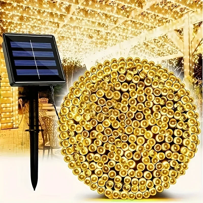 

Solar Fairy Lights 20-300LED, Waterproof Outdoor String Lights for Garden Wedding Christmas Party Decoration