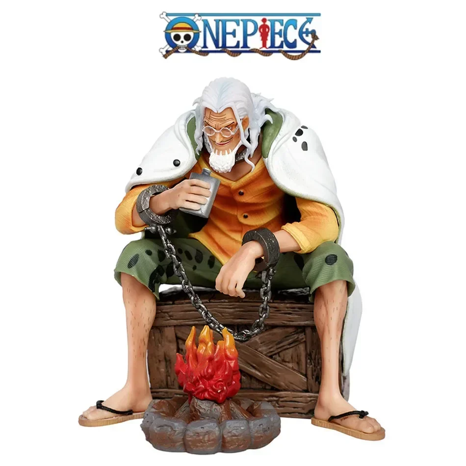 Anime One Piece Pluto Rayleigh seduto in manette Roger Pirates Vice Captain figura modello ornamento collezione regalo di compleanno