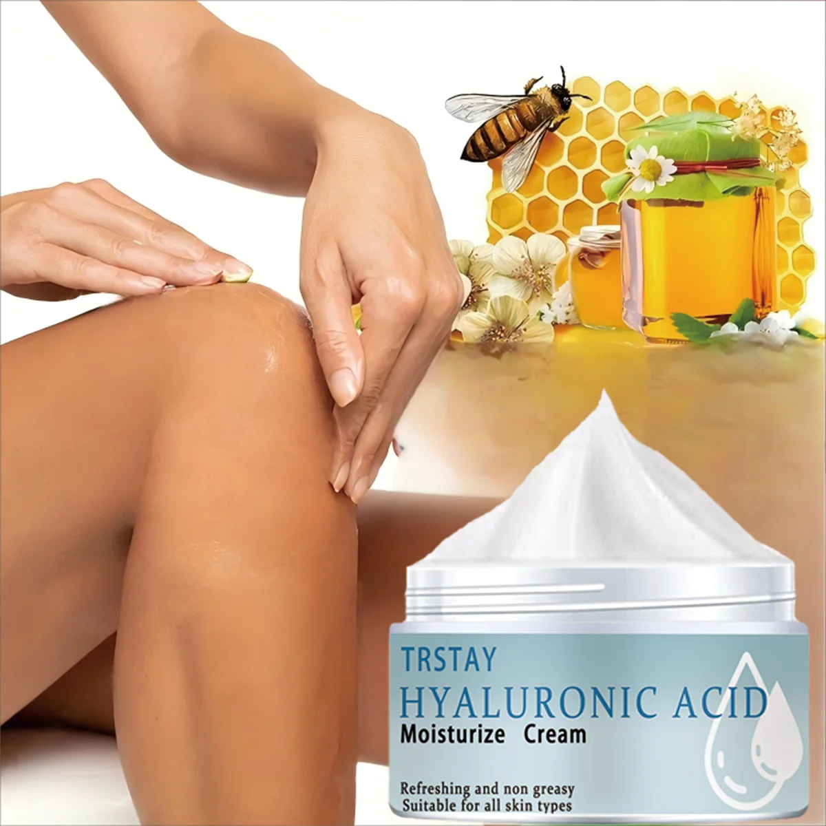 ヒアルロン酸保湿クリームは、さっぱりしていてベタつかず、あらゆる肌タイプに適しています。