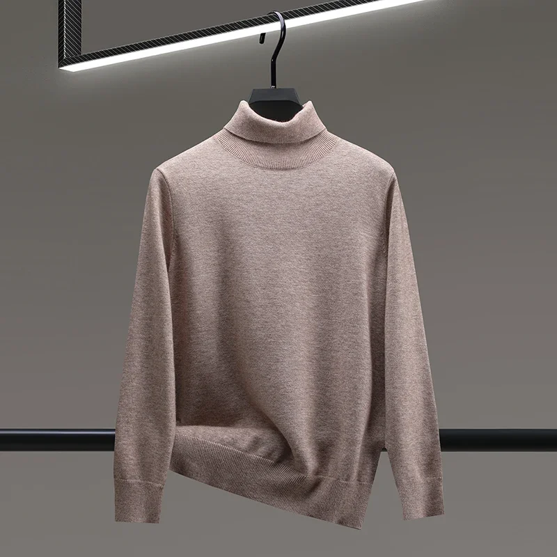 Autumn and winter men's long-sleeved sweater 2024 new soft and skin-friendly versatile casual warm turtleneck sweater for men