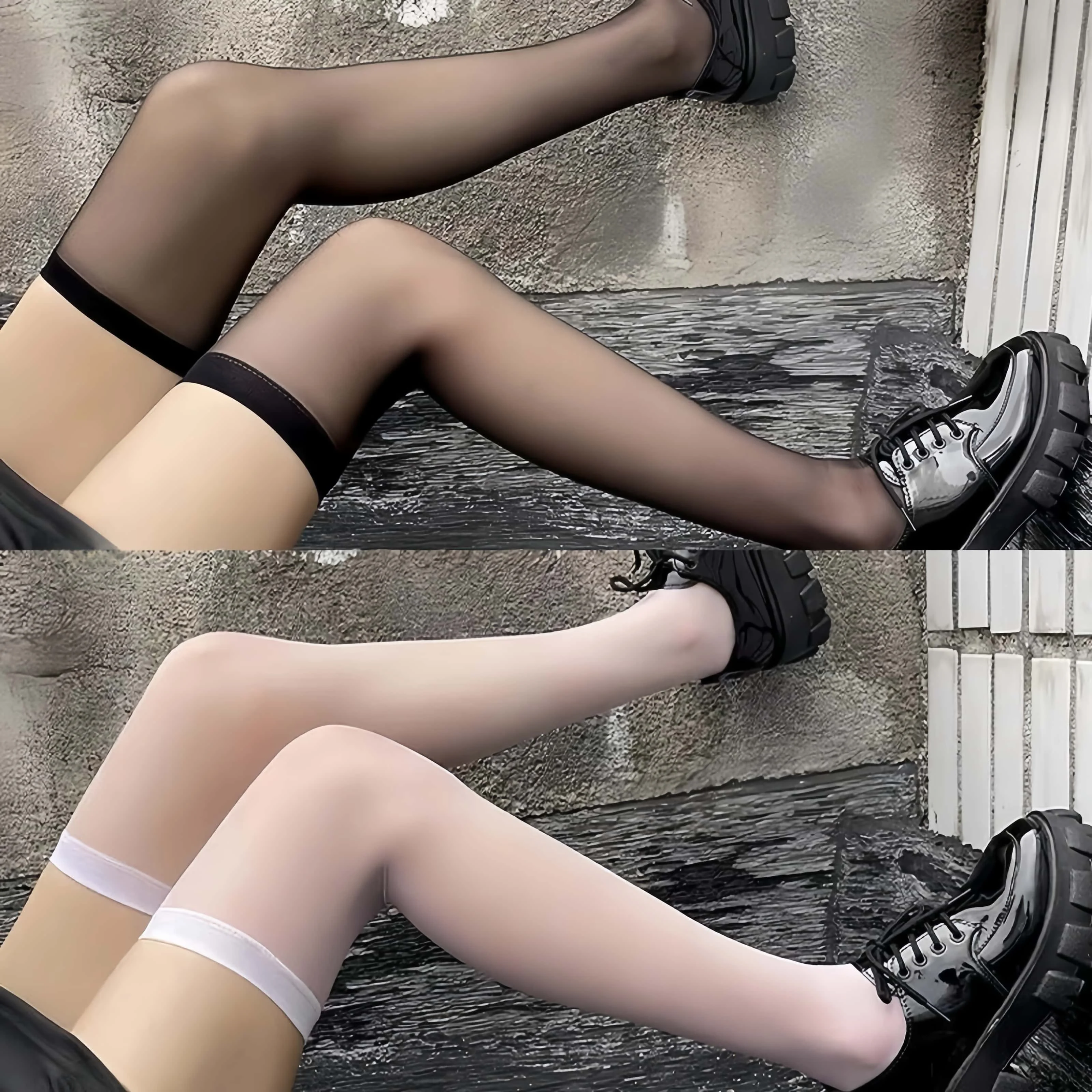 2026new Plus Size Women Silk Thin Transparent Tight High Black Stockings Ladies Girls Elastic Over Knee Long Socks Spring Summer - view 2