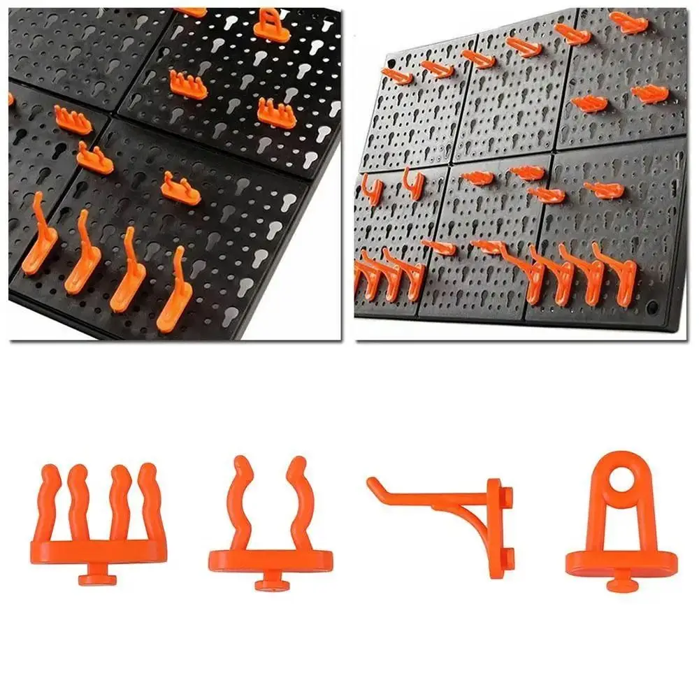 10Pcs Hardware Fastener Hanging Board Hole Hook Wall-Mounted Garage Workshop Storage Rack Pegboard Hook Plastic Box Parts