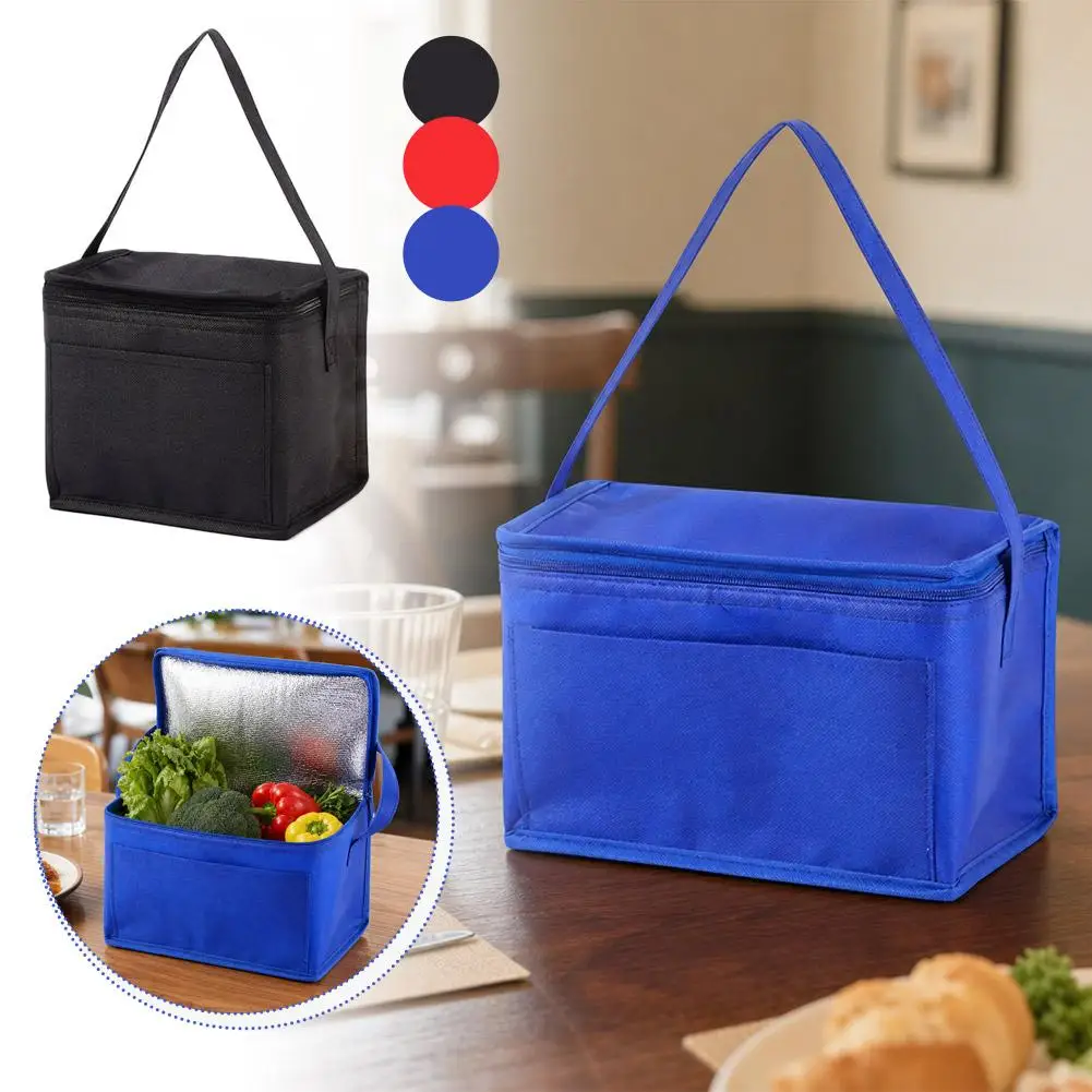 Insulated Lunch Bag For Office Commuters Students Portable Thermal Tote Oxford Cloth Leak-Proof Bento Box Bag Picnic Cooler Bag