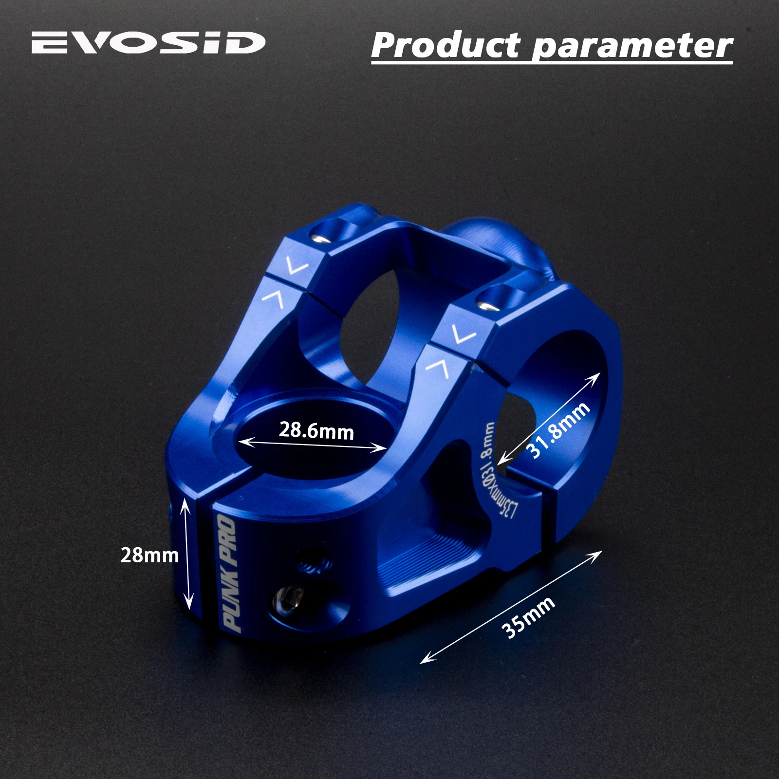 EVOSID MTB Short STEM 28.6x31.8mm High-strength Handlebar Stem Aluminum Alloy Ultralight Bicycle Bridge Racing DH/AM/XC CNC Stem