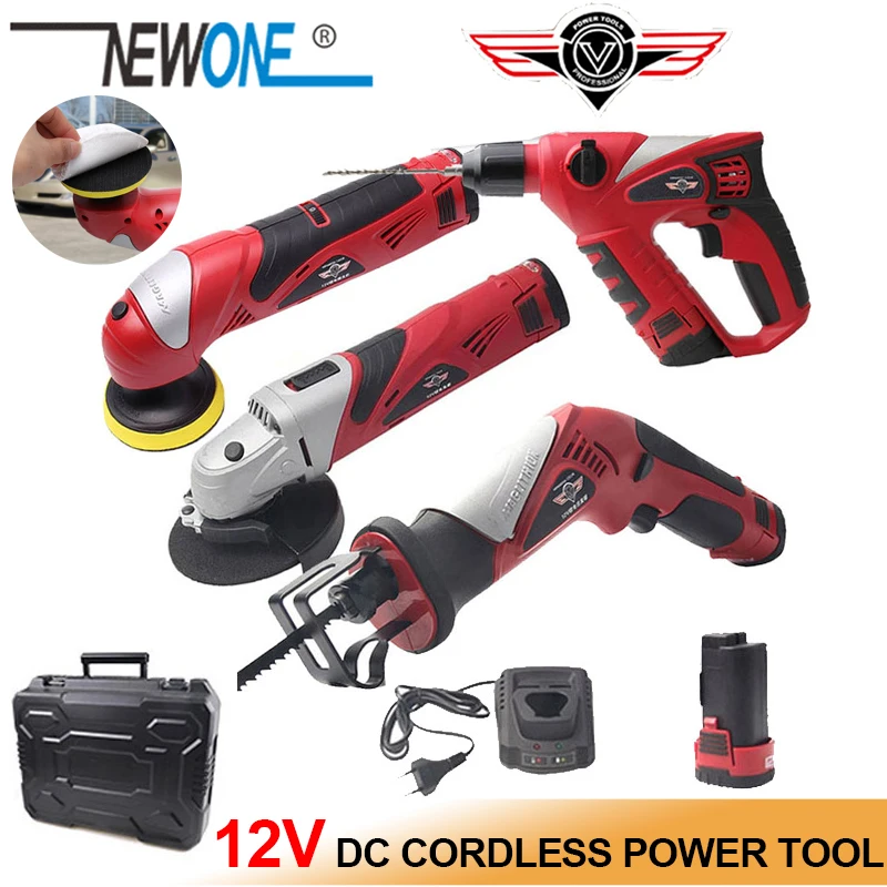 NEWONE 12V Electric Power Tool Li-ion Cordless Polisher Angle grinder Reciprocating saw Hammer for Polishing Grinding cutting