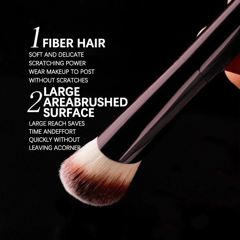 Makeup Brush Foundation BrushPurple Aluminum Handle Soft Fiber Bristles Fashionable Lightweight Seamless Beauty Tool
