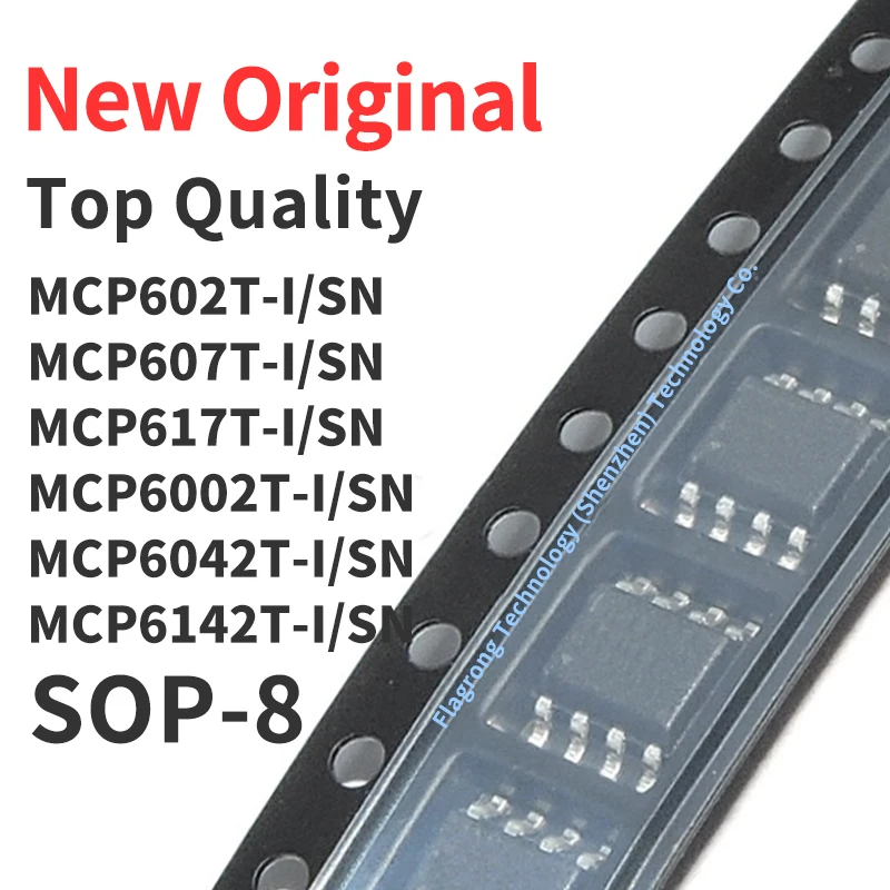 (10 Pieces) MCP602T MCP607T MCP617T MCP6002T MCP6042T MCP6142T -I/SN SOP-8 Chip IC New Original