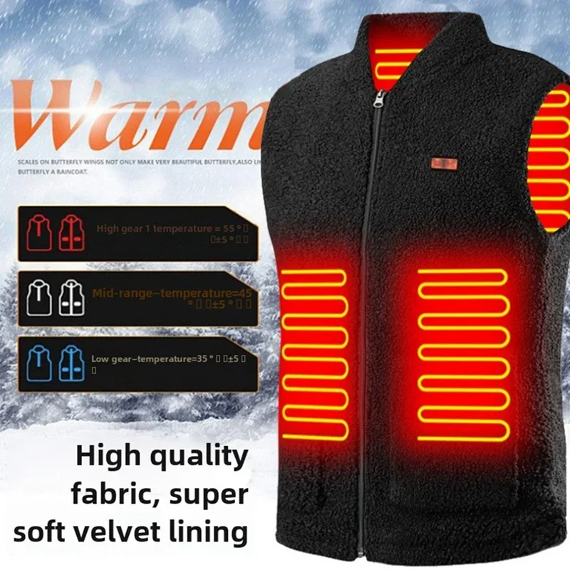 Winter USB Smart Heated Vest 3-speed Adjustable Temperature Rapid Heating Long Battery Life Outdoor Cycling Sport Trekking