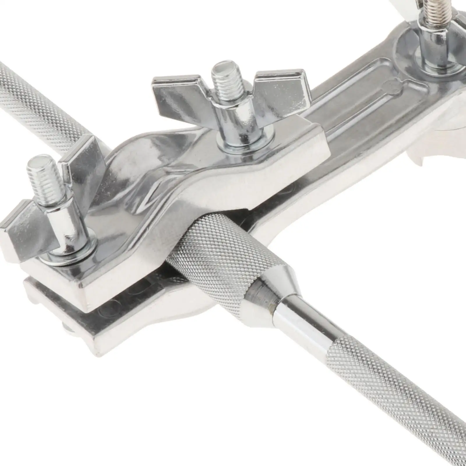 Cowbell Mount Clamp Bracket for Bass Drum Double Rod Extension Arm Steel Metal Percussion Holder