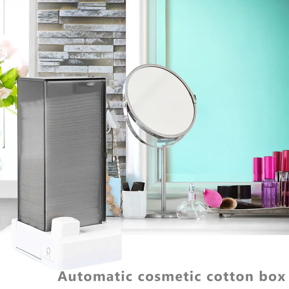 Cotton Pad Holder Press Type Makeup Cotton Organizer Container Dispenser Wall Hanging Use Closed Design for Lint Free Nail Wipes
