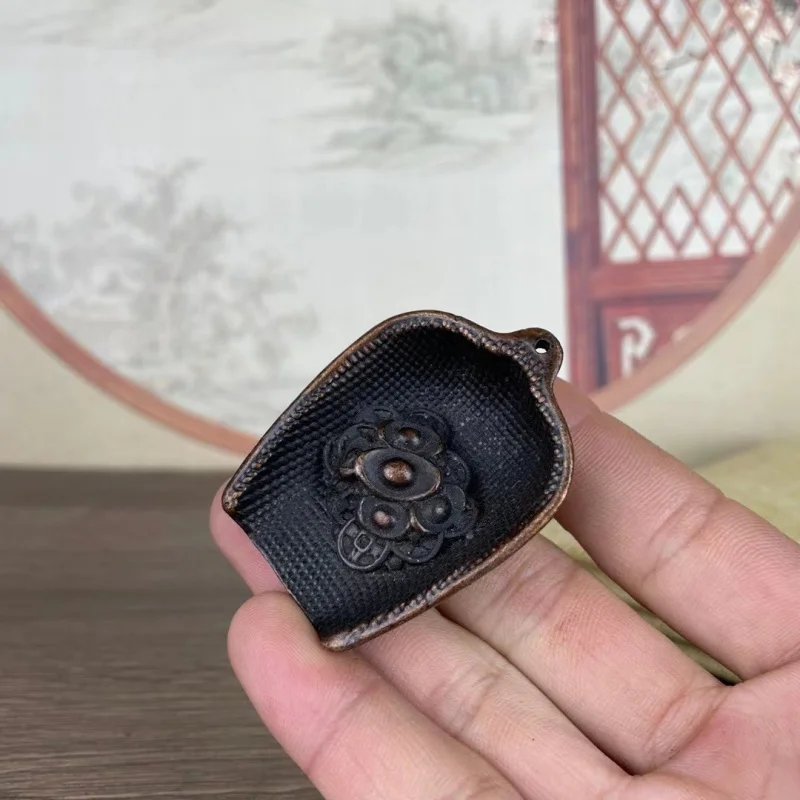 Antique- solid pendant, rake, plow, Chinese-style office desk dustpan, gold and silver ingot, decorative crafts, alloy orna