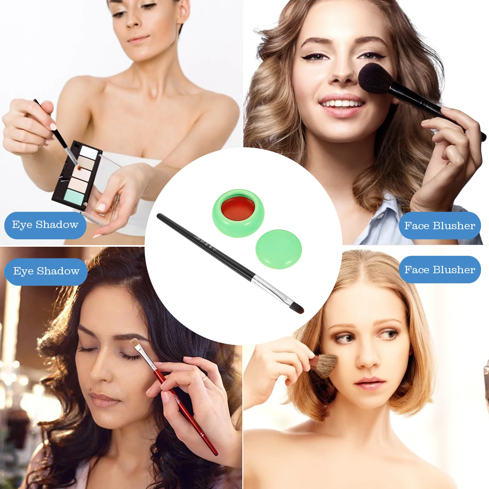 Retro Vintage Cheek Blusher Highly Pigmented Long Lasting Natural Finish Multi-Functional Eye Shadow Face Blusher Portable