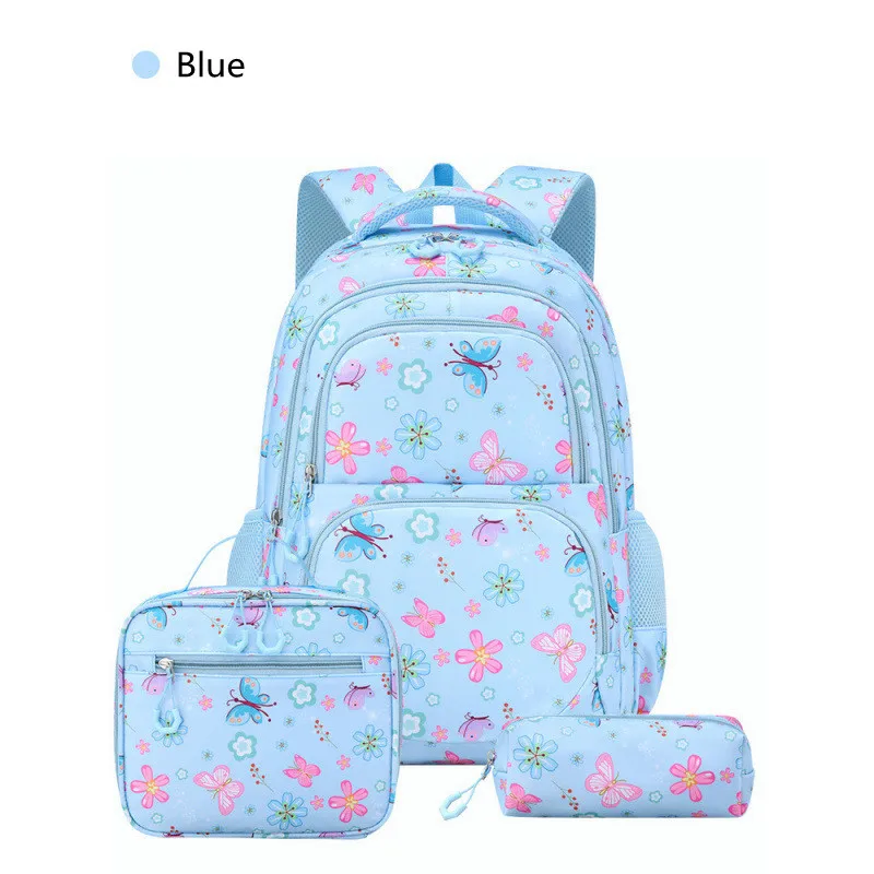 2026 New Leisure School Bag Girl Grade 3-6 Lunch Box Pencil Case Primary Student Shoulder Backpack Large Capacity Light Mochilas