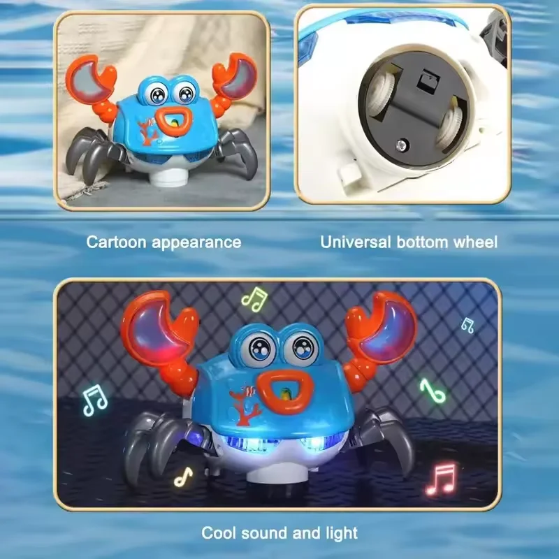 Winking dança caranguejo fugir brinquedo para bebês rastejando interativo escapar caranguejo crianças brinquedo animal eletrônico aniversário presente de natal