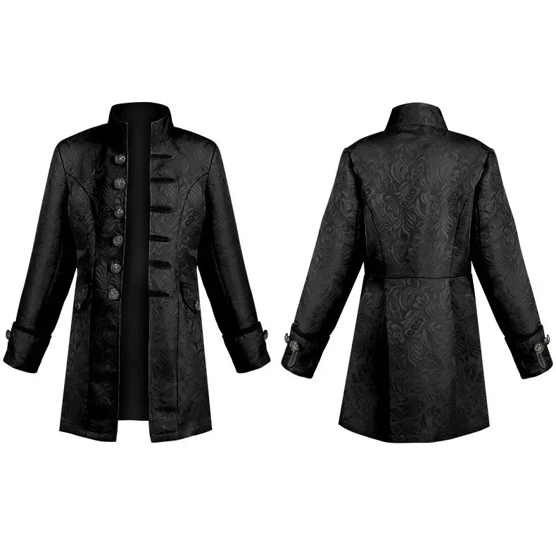 Medieval Steampunk Coat Boy Kids Vintage Stand Collar Jacket Party Halloween Cosplay Costume Uniform Gothic Victorian Frock Coat
