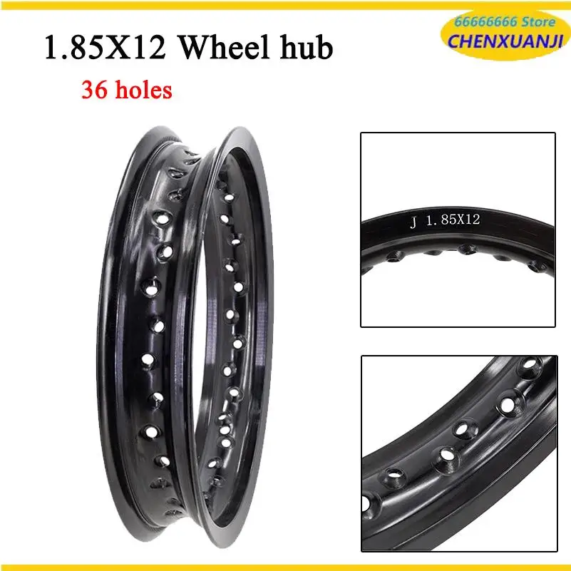 جديد 1.85*12 "12 بوصة محور عجلات العلامة التجارية دراجة نارية 1.85x12 32 أو 36 المتحدث ثقوب 12 بوصة سبائك الألومنيوم حافة