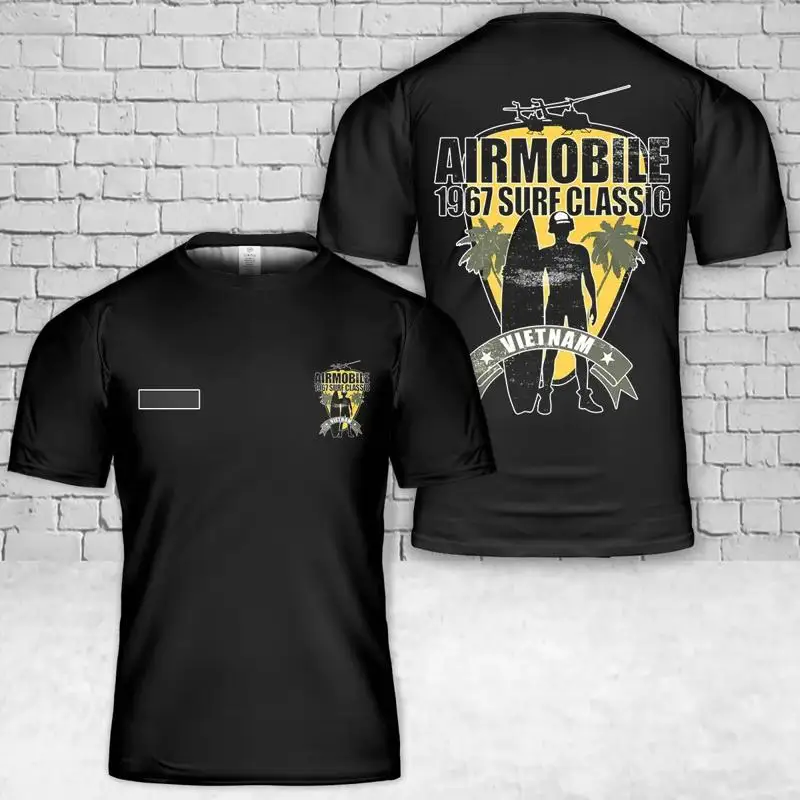 

Футболка 3D Surf Classic Vietnam (сокращенная) с индивидуальным именем Airmobile 1967.