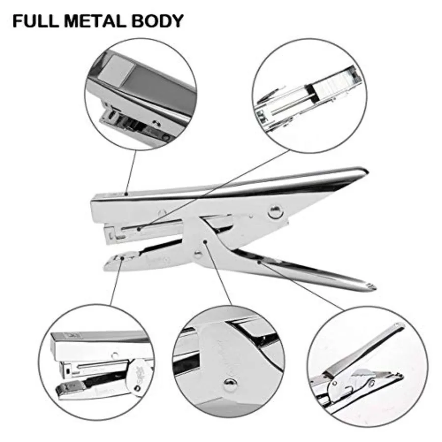 Плоскогубцы Степлер Сверхмощный офисный ручной степлер на 20 листов с 1000 скобами и инструментом для удаления серебра