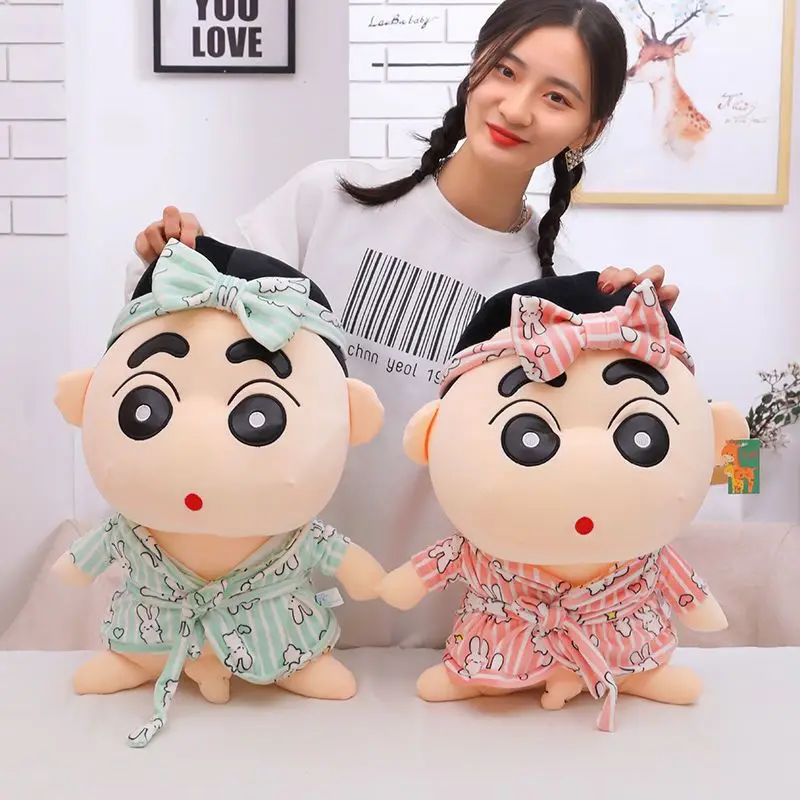 85cm Super Big Size New Bathrobe Crayon Shin Chan Doll Anime Plush Fill Doll Anime Throw Pillow Doll Stuffed Animal Gift