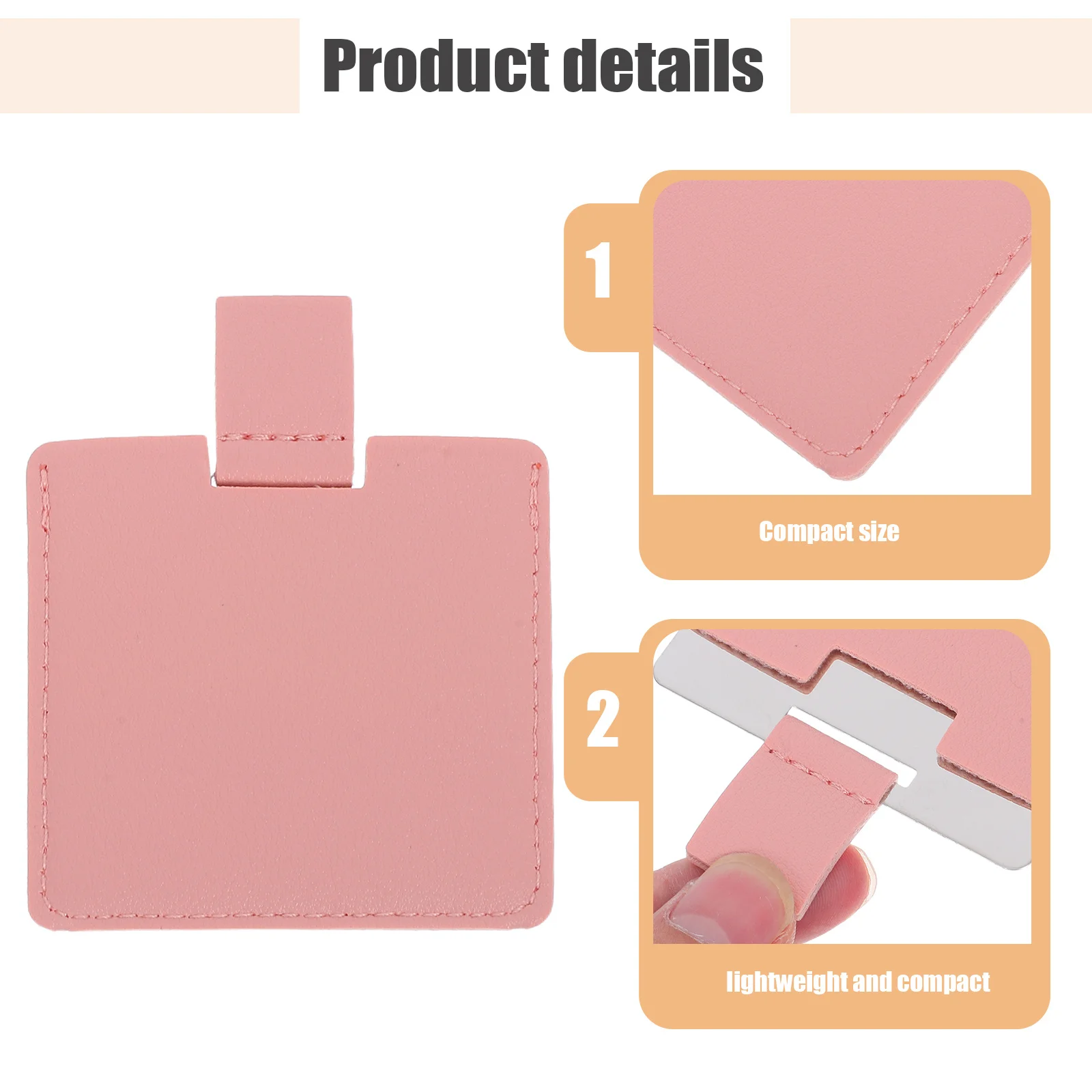 Miroirs de maquillage compacts portables 4 pièces, mini miroir pour sac à main, en PU résistant aux rayures, en acier inoxydable, miroir de poche de voyage