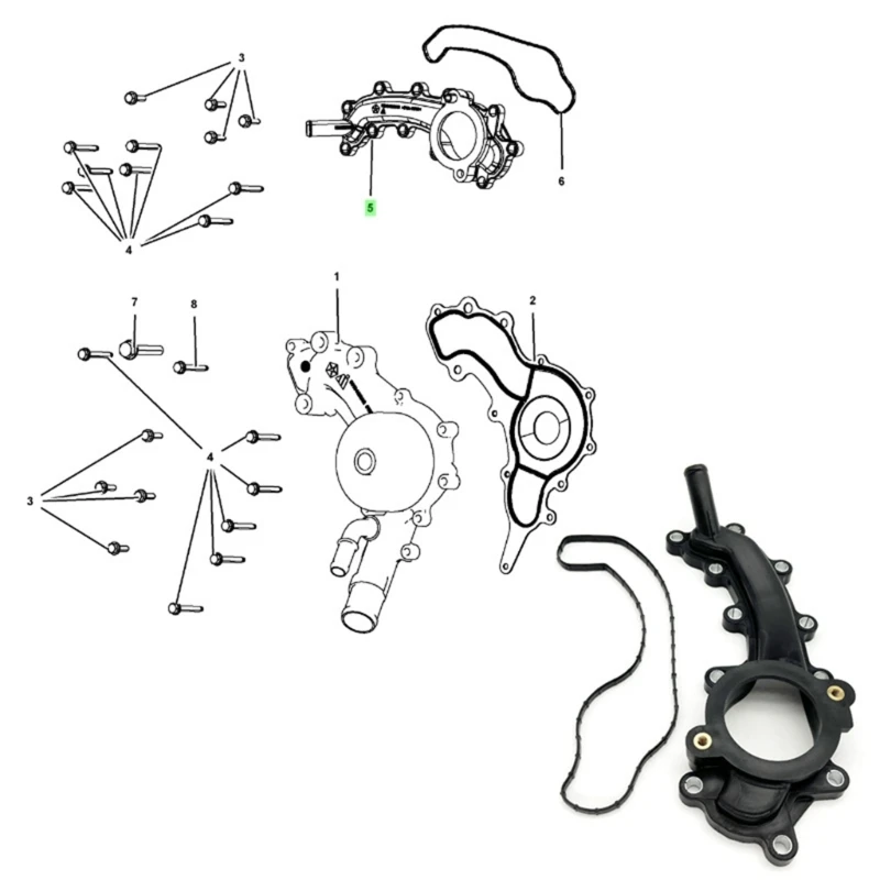 Engine Cooling Housing Assembly With Gasket for Coolant Service 5184653AF