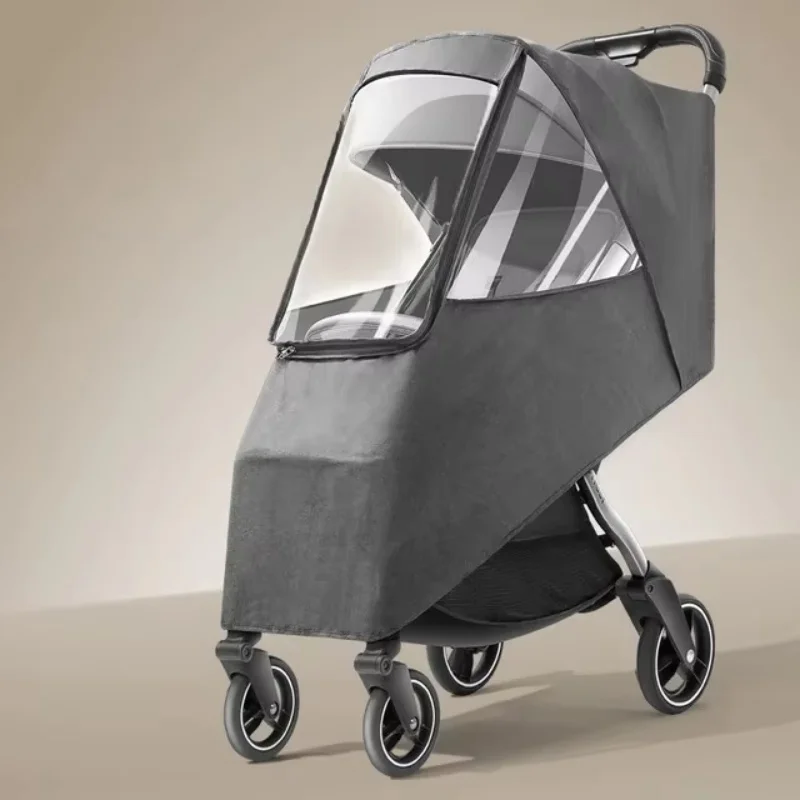 Baby Stroller Rain Cover Wind Proof Dust Proof and Cold Proof Cover Universal Full Cover High Landscape Small Stroller Foam