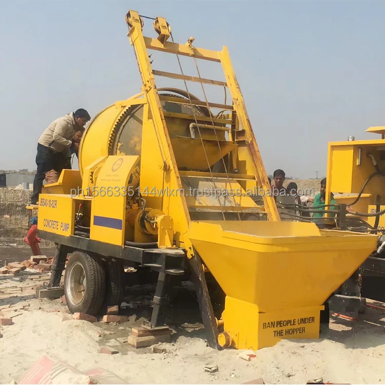 Mesin Pengaduk Beton Diesel Mobile Efisiensi Tinggi dan Tahan Lama dengan Pompa untuk Konstruksi Bangunan