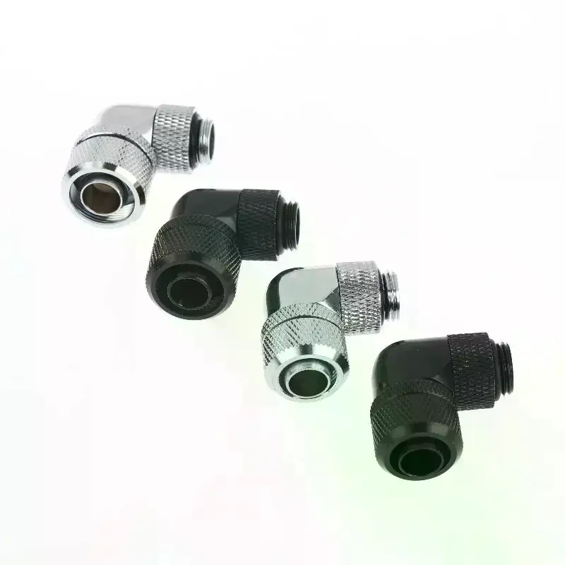 90 Degree Elbow Fitting 360 Rotatable G1/4 Thread Fast Connect For PC Water Cooling Soft Tubing Connector