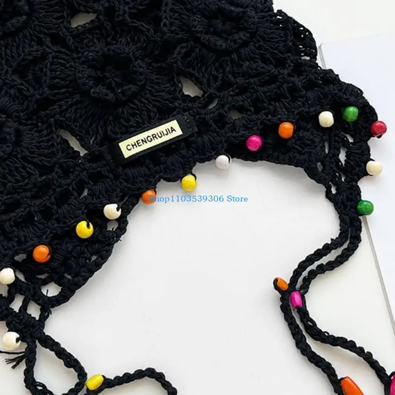 

400A Women Ponytail Hat Lovely Ethnic Hat Beach Protable Hat Women Ponytail Hat