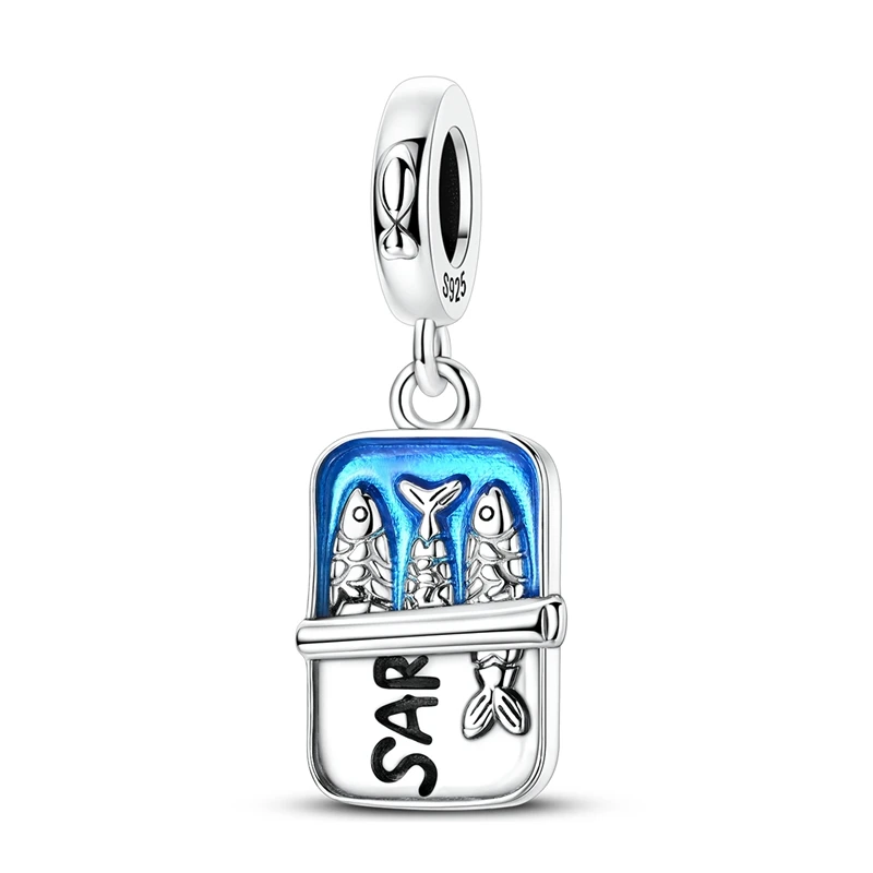 925 Sterling Silber Sardinen-Anhänger Perle CZ Zirkon Anhänger Passend für Original-Armband DIY Schmuck Geschenk – Detail 7