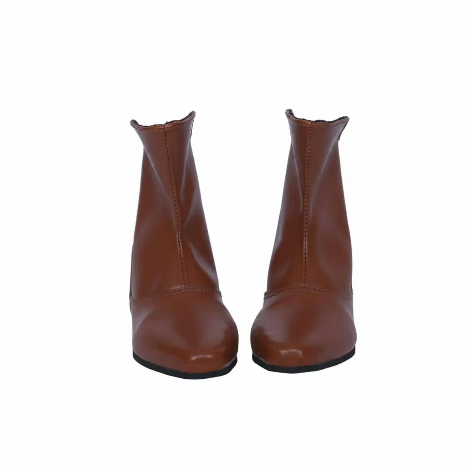 Brown Faux Leather Cowboy Doll Boots for BJD 1/3 Male Action Figure Western Style Mini Ankle Shoes Photography Props