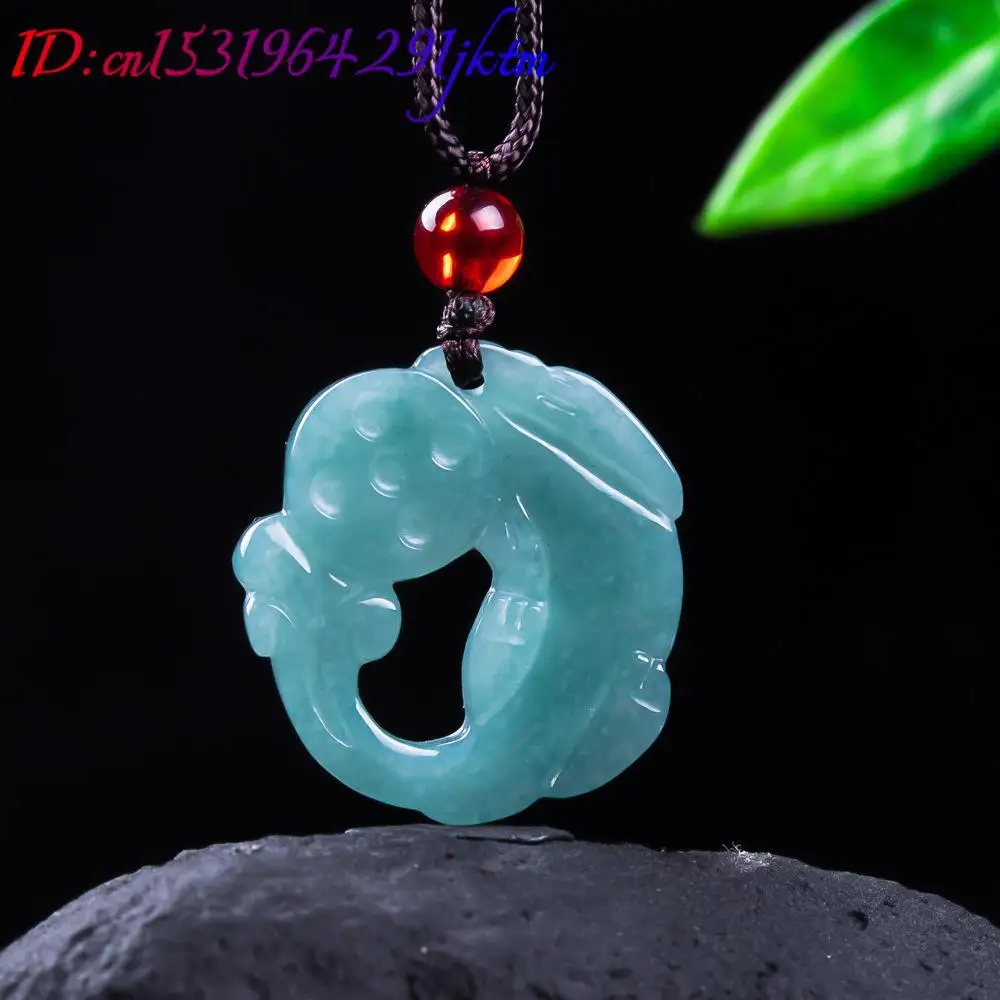Burmese Jadeite Pixiu Pendant Real Jade Luxury Charm Accessories Designer Necklace Carved Amulet Gemstone Gifts for Women view 4