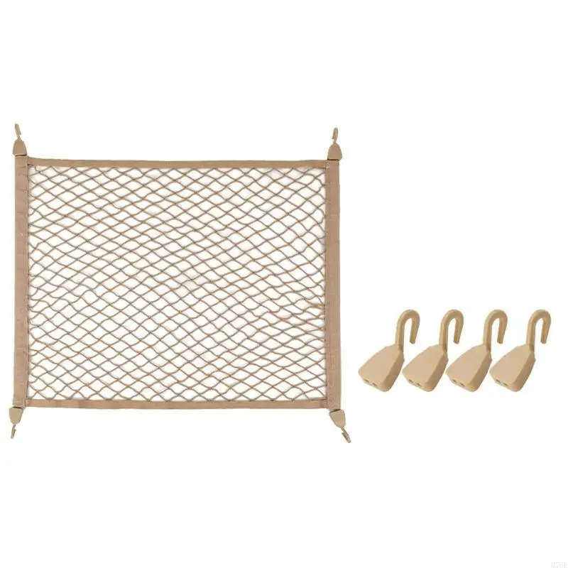 M76E Elastic Trunk Storage Net 60X40Cm, Cargo Net Trunk Organizers for Daily Driving
