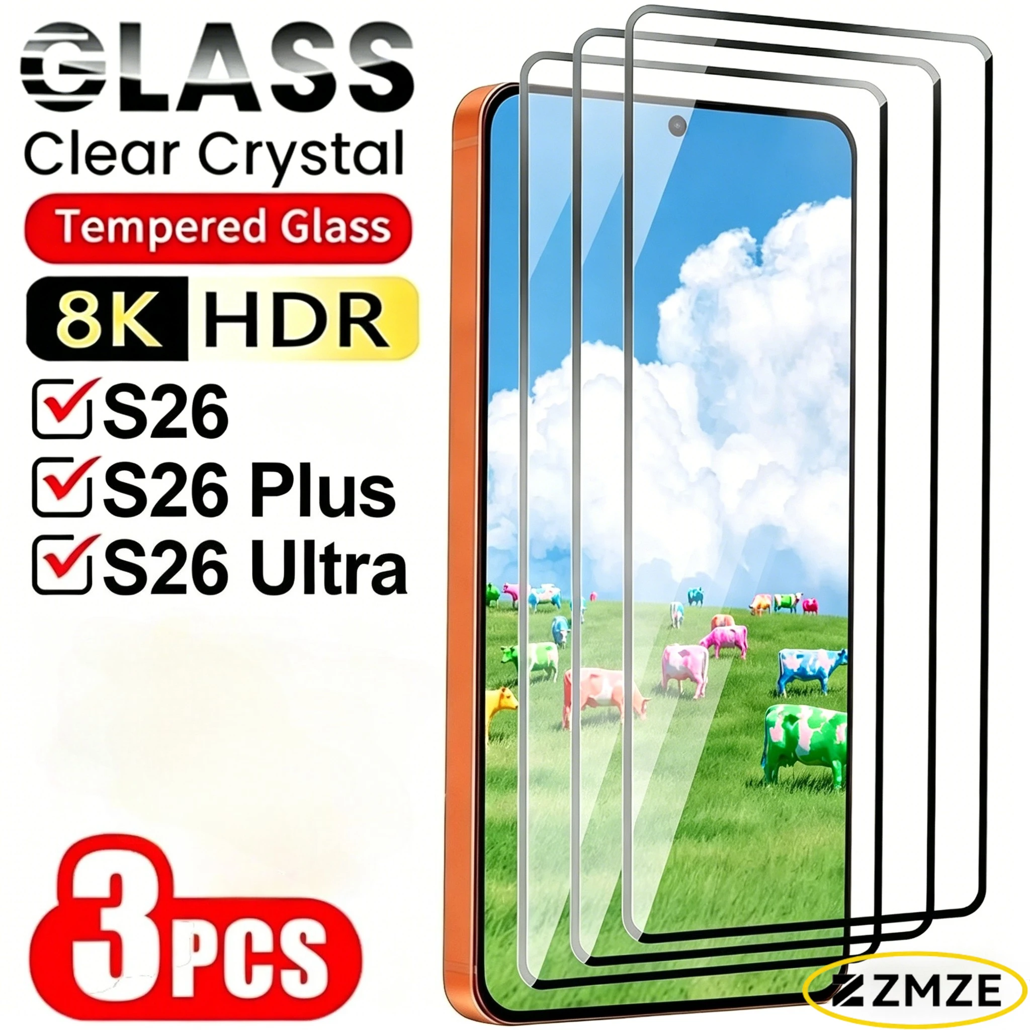 3Pcs Ultra Clear Tempered Glass for Samsung Galaxy S26 S25 Edge S24 S23 Ultra S22 S21 Plus Anti-Shatter Screen Protector Film