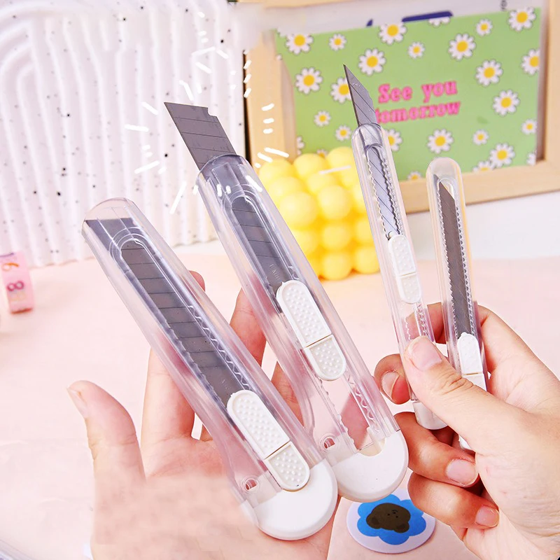 1pcs Transparent Utility Knife Portable Sharp Box Cutter Envelope Opener For Office Paper Cutting Art Knife School Stationery