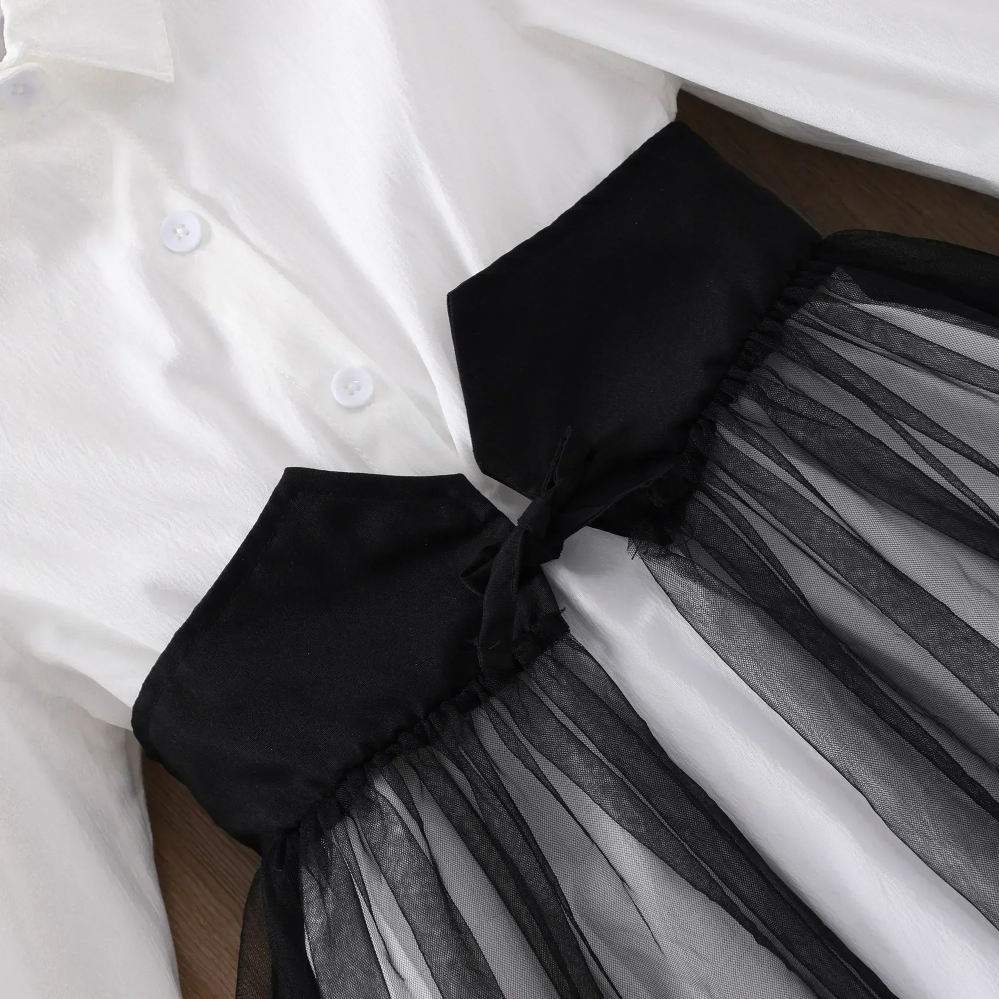 8-12Y Dress for Girls Elegant Party Children Dresses Girls Dress Long Sleeve Pure White Casual Girls Clothing Soft Ventilate