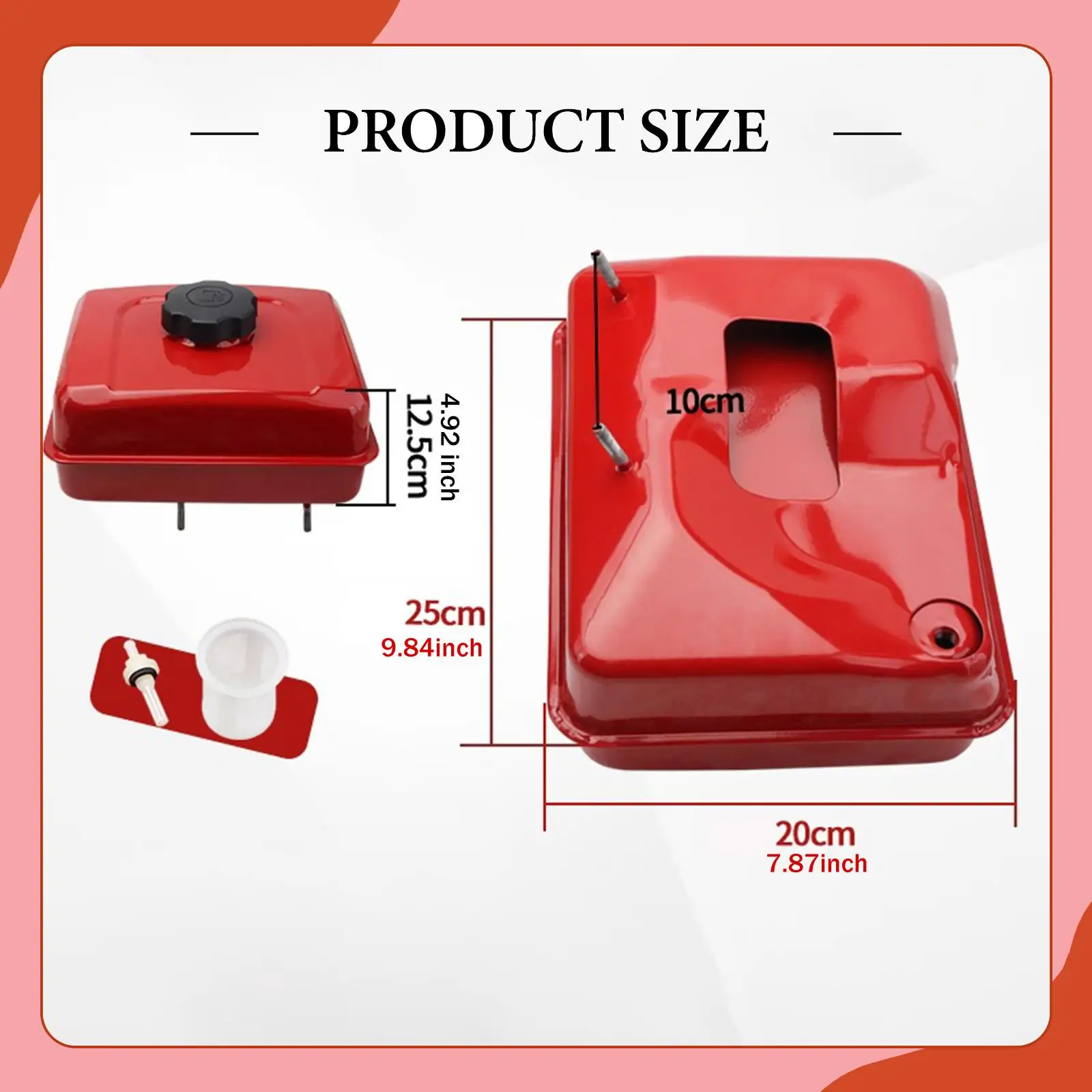 Componentes de extensão do motor do tanque de gasolina, acessórios para ferramentas elétricas de jardim, tanque de gasolina para gx160