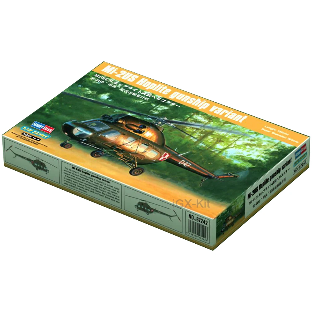 

HobbyBoss 87242 1/72 Scale Russian Mi2 Mi-2US Hoplite Gunship Variant Helicopter Hobby Craft Toy Plastic Model Building Kit